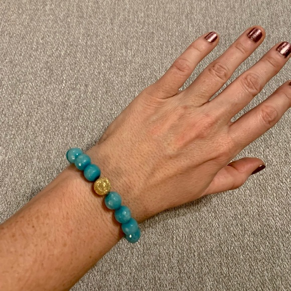 Custom Designed Bracelet - Turquoise/Gold - Picture 4 of 4